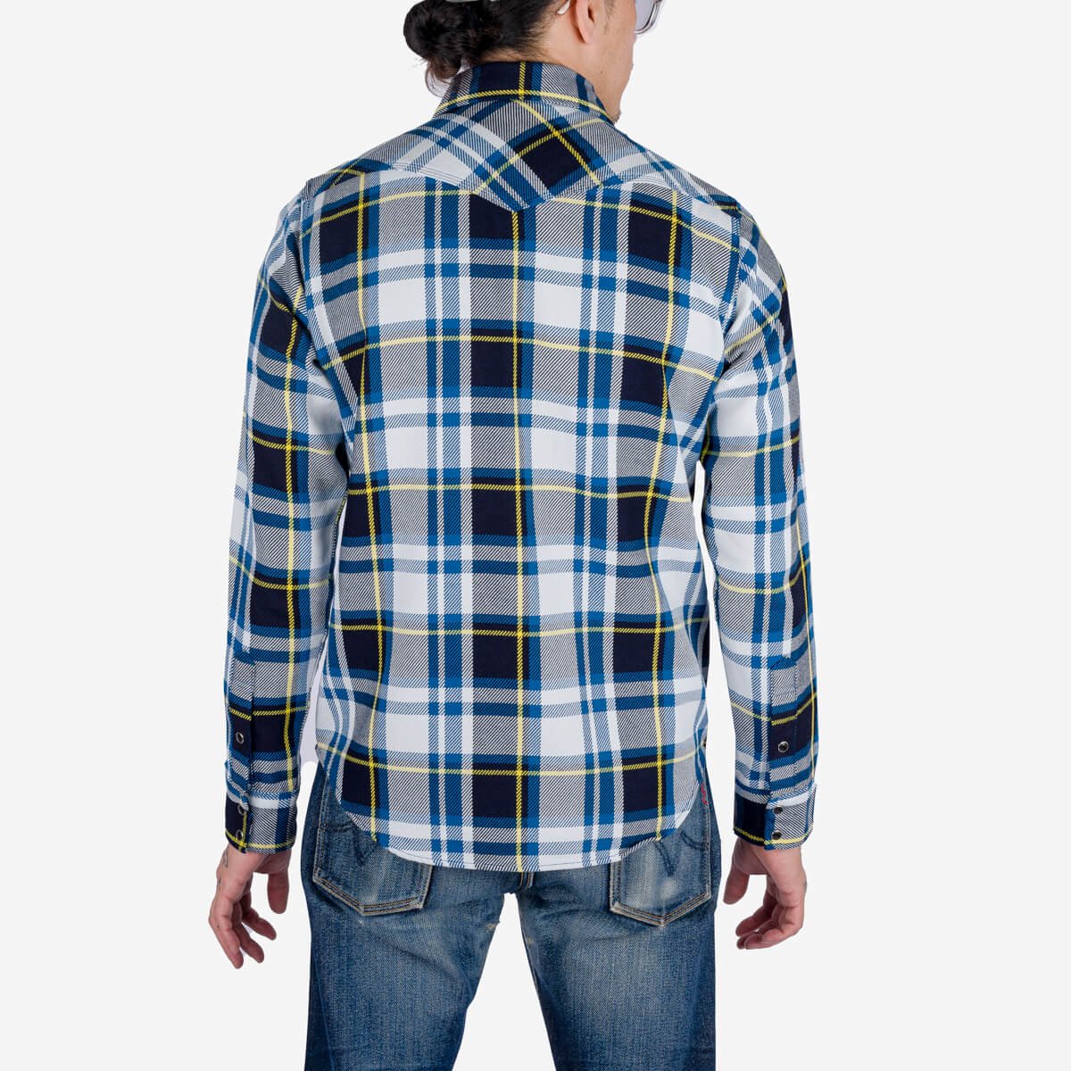 IHSH-390 9oz American Check Western Shirt Blau