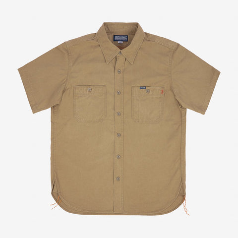 IHSH-393-KHA 7 oz. Fatigue Cloth Short Sleeved Work Shirt Khaki