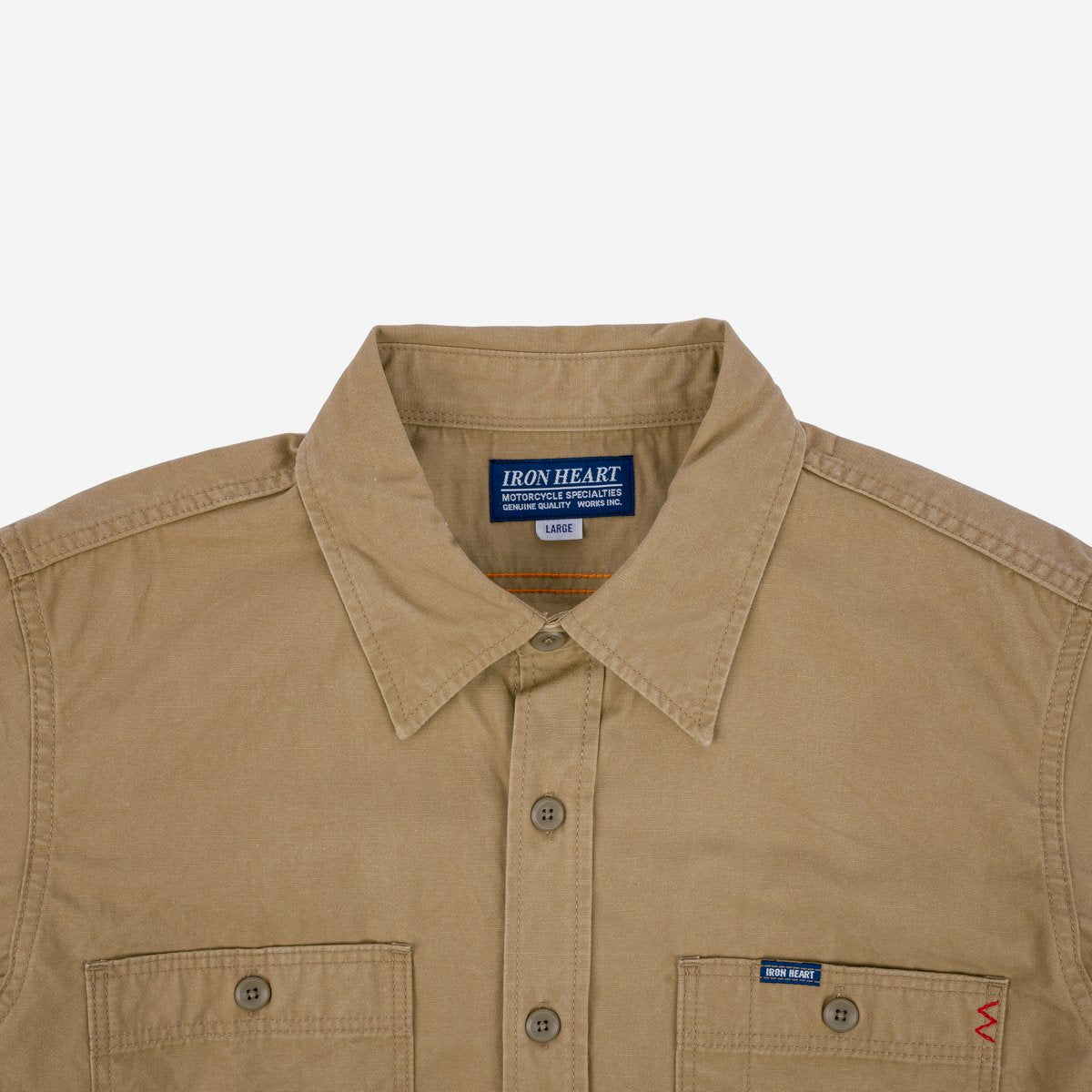 IHSH-395 7oz Fatigue Cloth Work Shirt Khaki