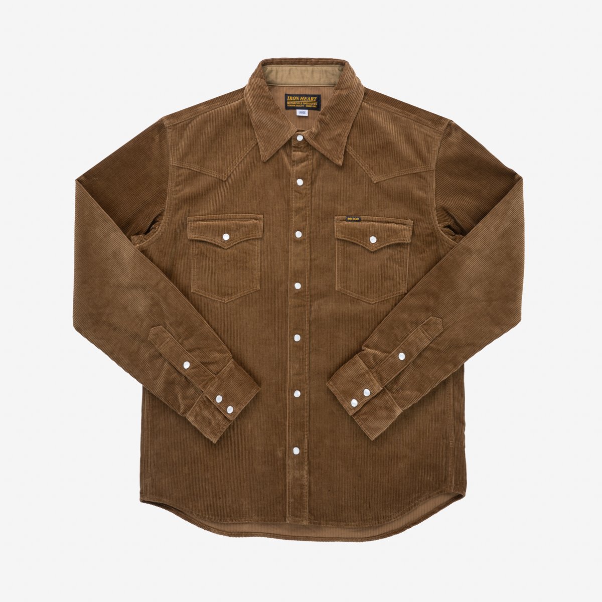 IHSH-398-CAM 11 oz. Corduroy Western Shirt Camel