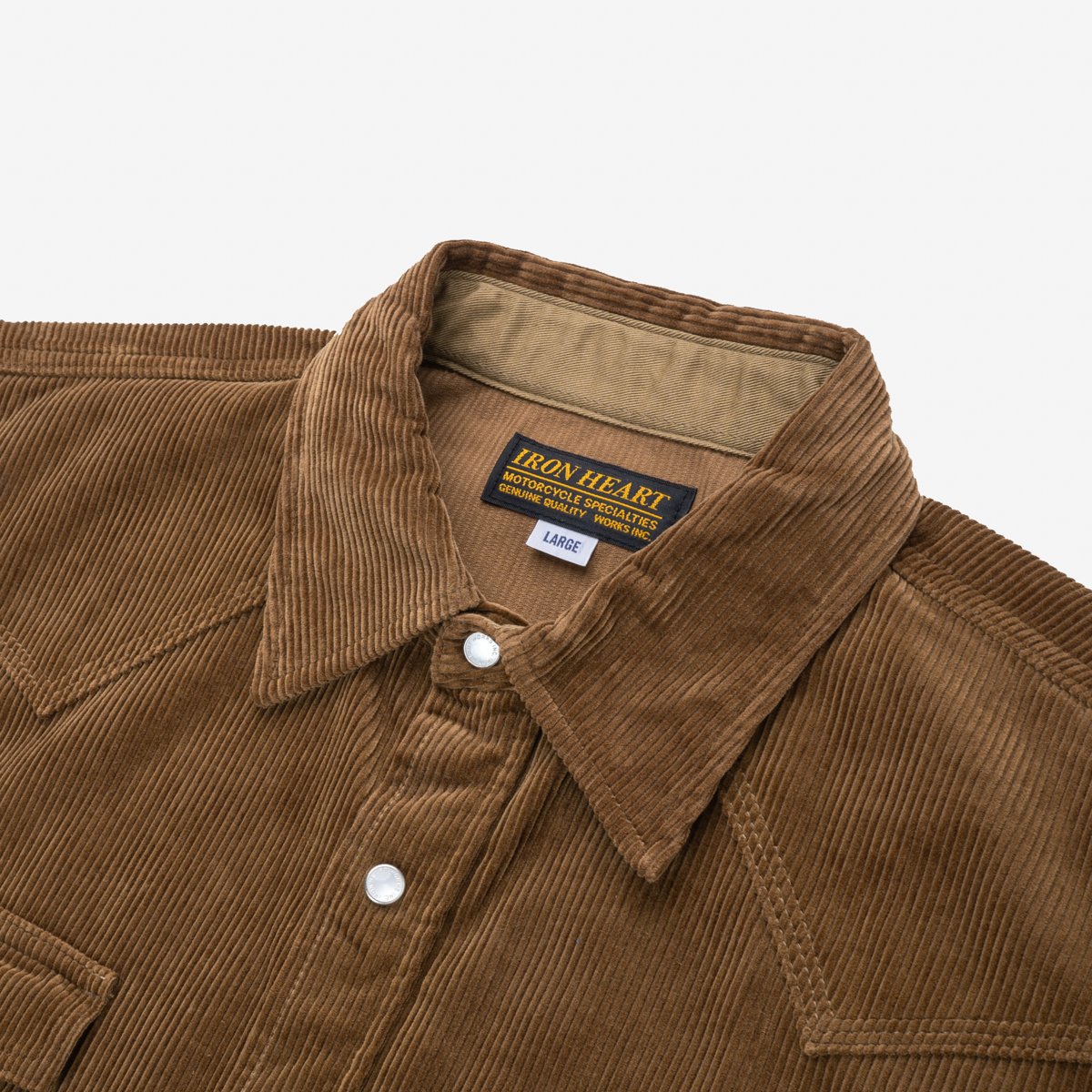 IHSH-398-CAM 11 oz. Corduroy Western Shirt Camel