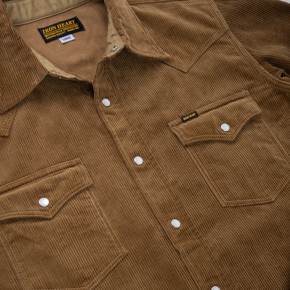 IHSH-398-CAM 11 oz. Corduroy Western Shirt Camel