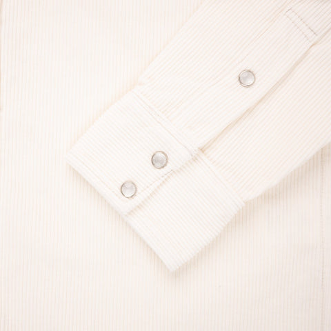 IHSH-398-WHT 11 oz. Corduroy Western Shirt Off White