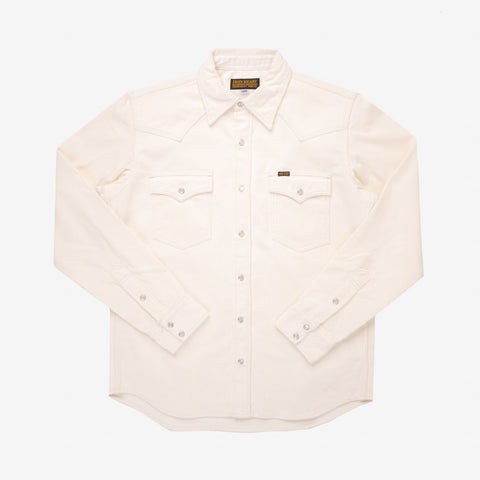 IHSH-398-WHT 11 oz. Corduroy Western Shirt Off White