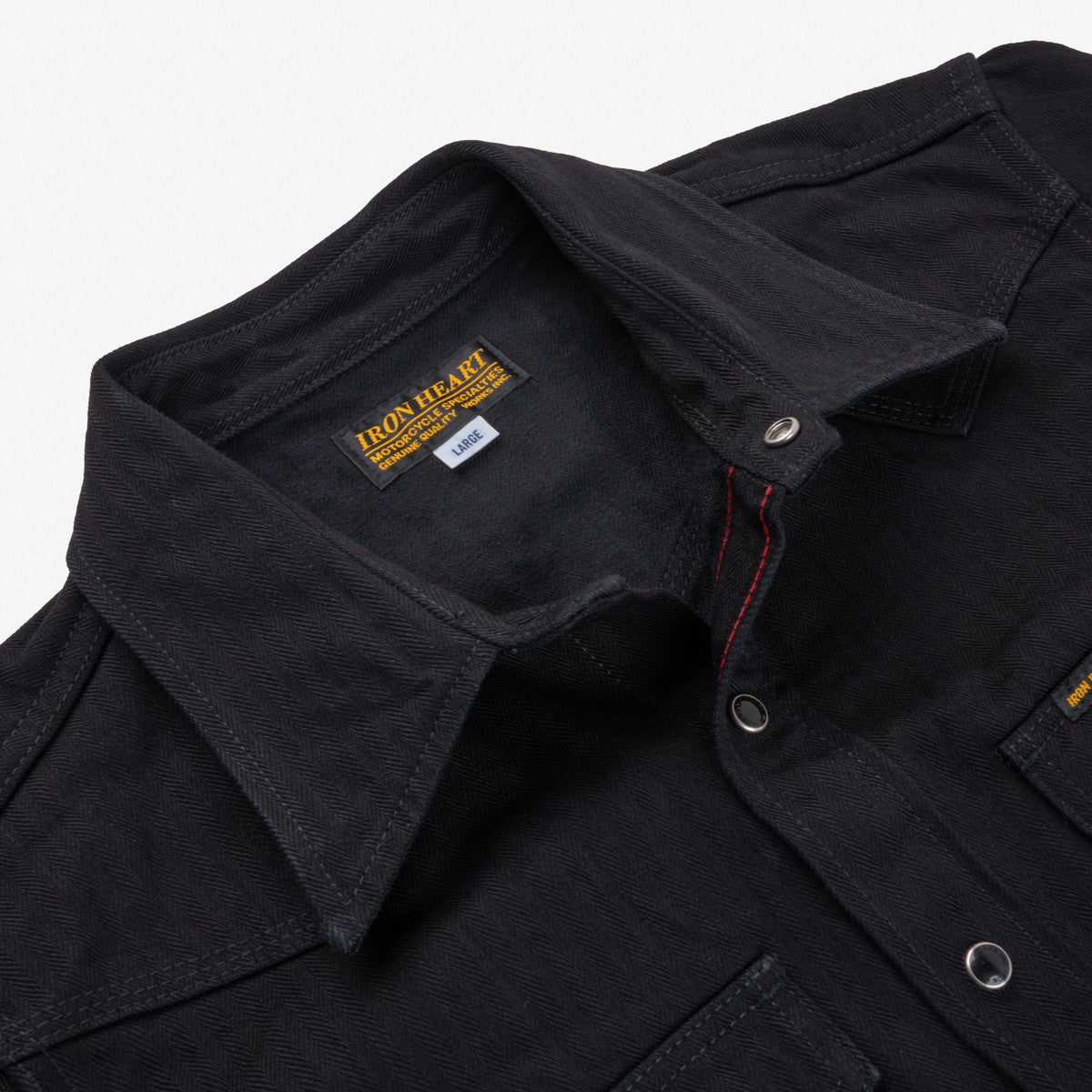 IHSH-410-BLK 14 oz. Herringbone CPO Western Shirt Black