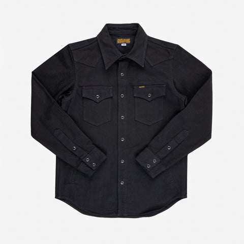 IHSH-410-BLK 14 oz. Herringbone CPO Western Shirt Black