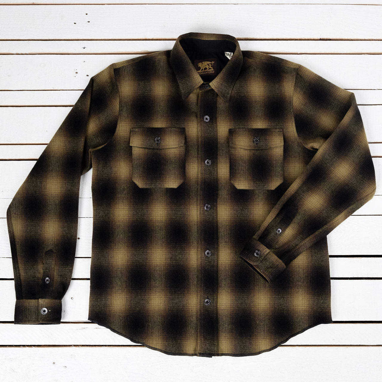 Iconic Wool Check Shirt Black / Brown / Olive