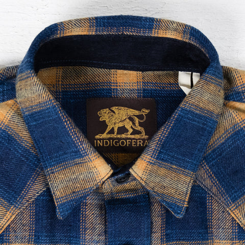 Dawson Shirt Check Selvedge Flannel Blue / Orange