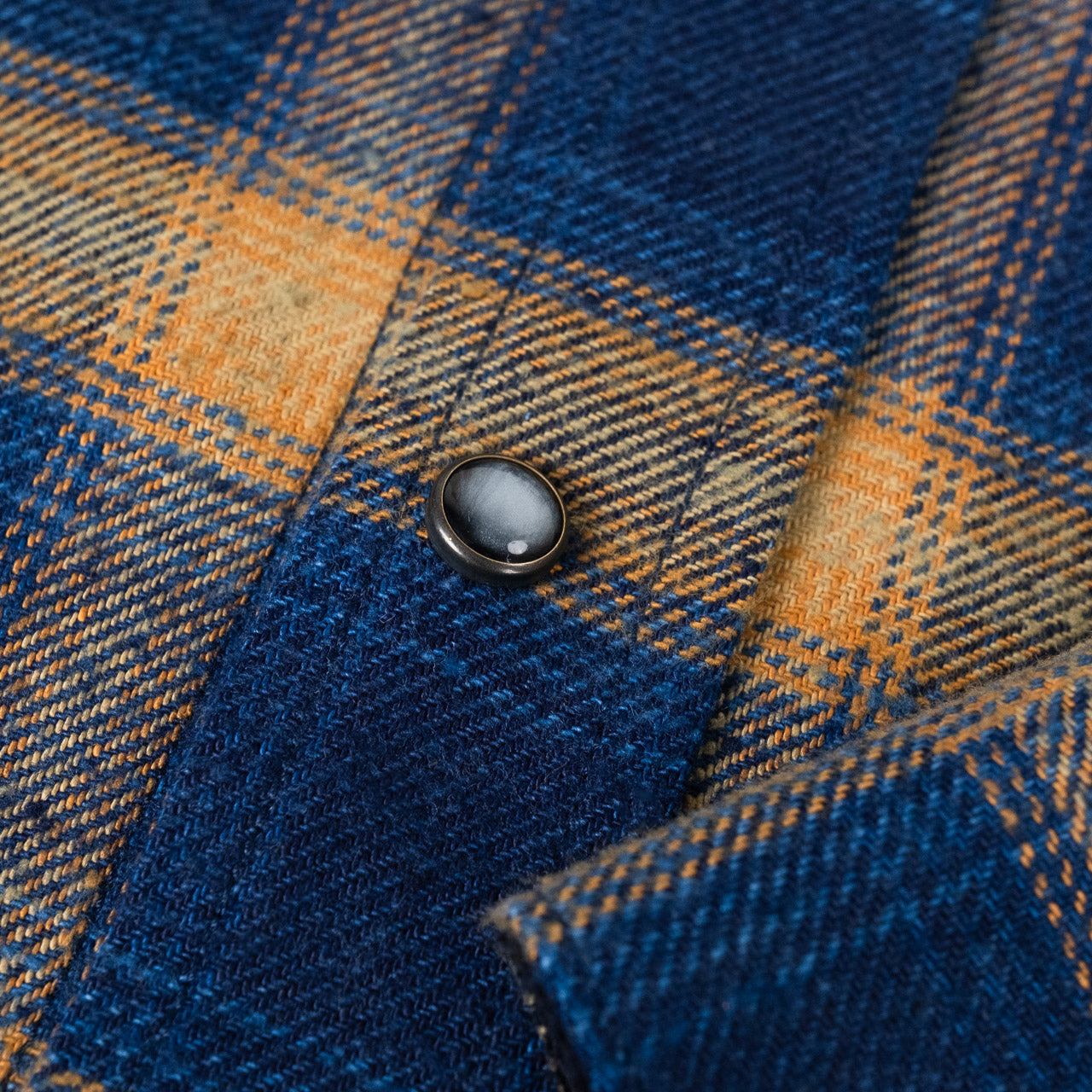 Dawson Shirt Check Selvedge Flannel Blue / Orange