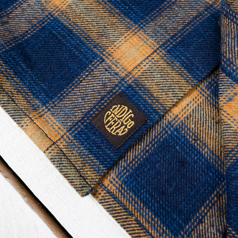 Dawson Shirt Check Selvedge Flannel Blue / Orange