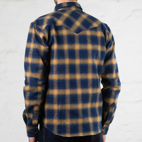 Dawson Shirt Check Selvedge Flannel Blue / Orange