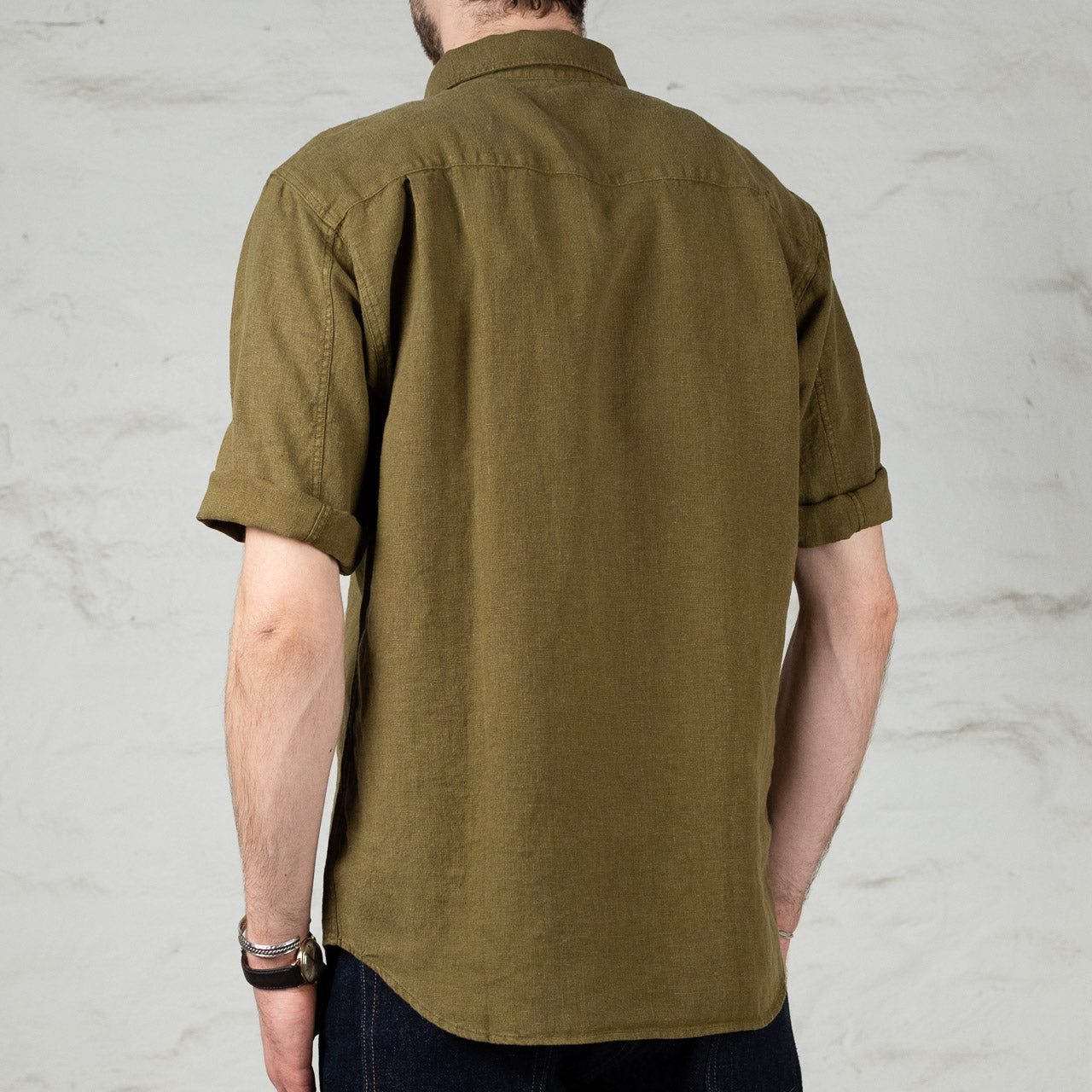 Delray Shirt Linen Canvas Military Olive