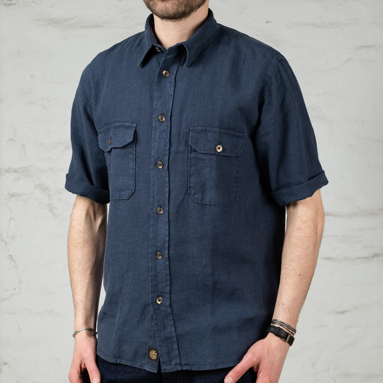 Delray Shirt Linen Canvas Mood Indigo