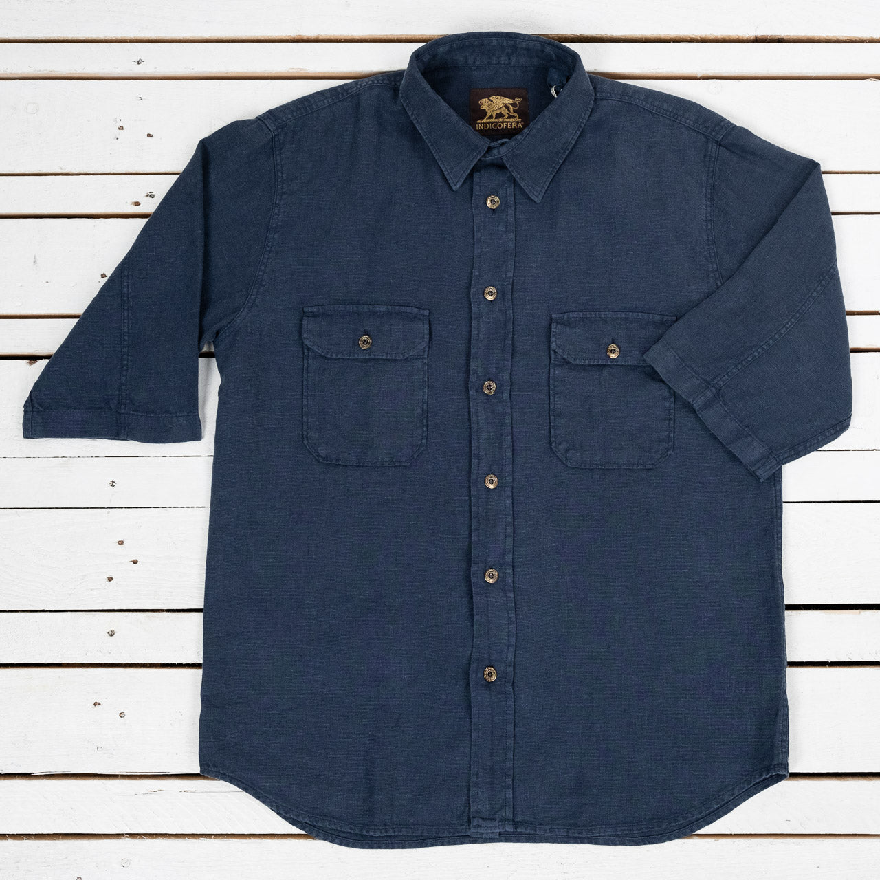 Delray Shirt Linen Canvas Mood Indigo