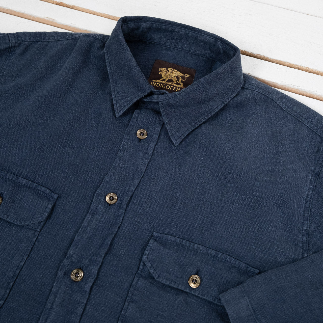 Delray Shirt Linen Canvas Mood Indigo