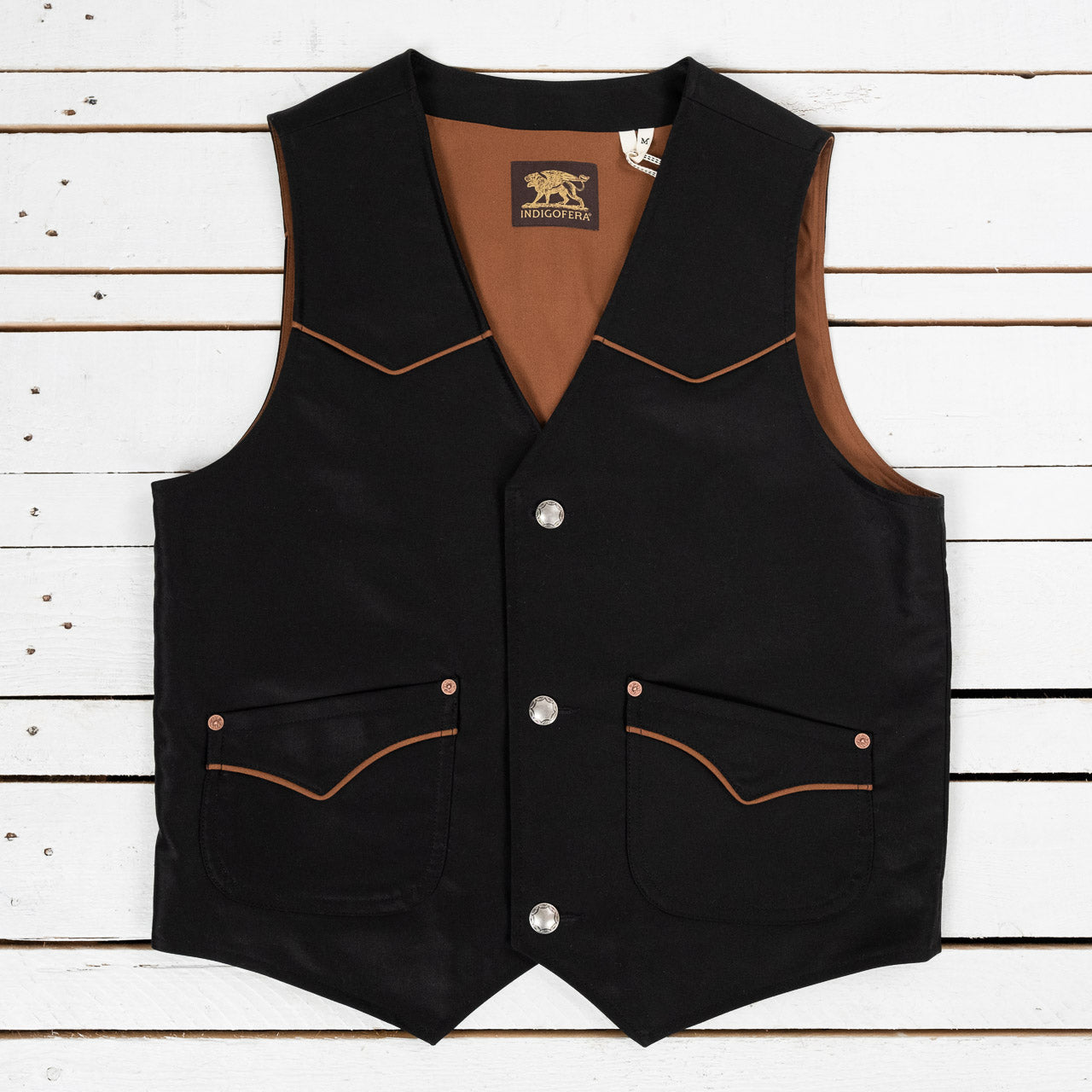 Colton Vest Giza Cotton Moleskin Black