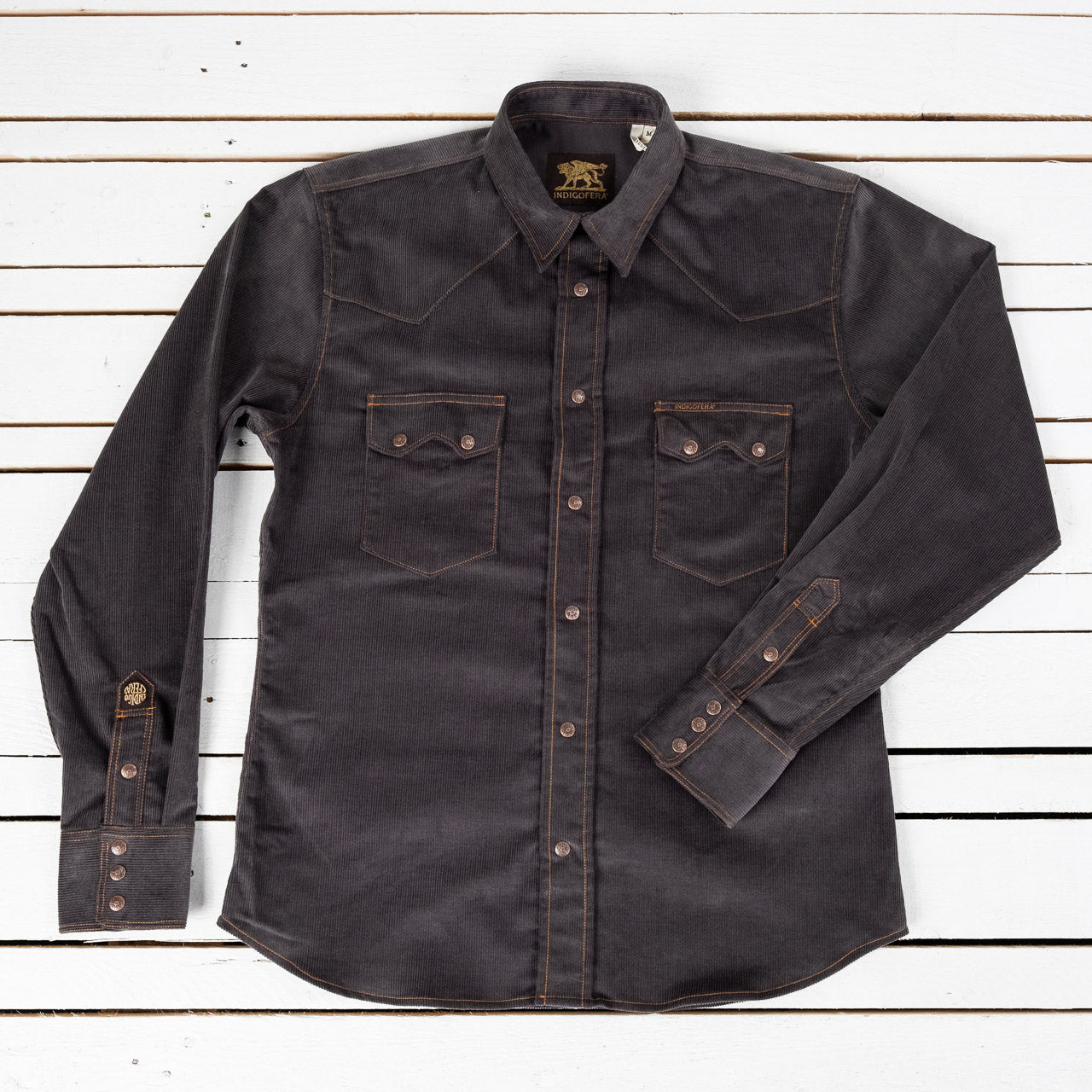 Ryman Corduroy Shirt Steel Grey