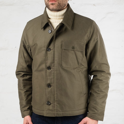 IHM-45-GRN Oiled Whipcord A2 Deck Jacket Green