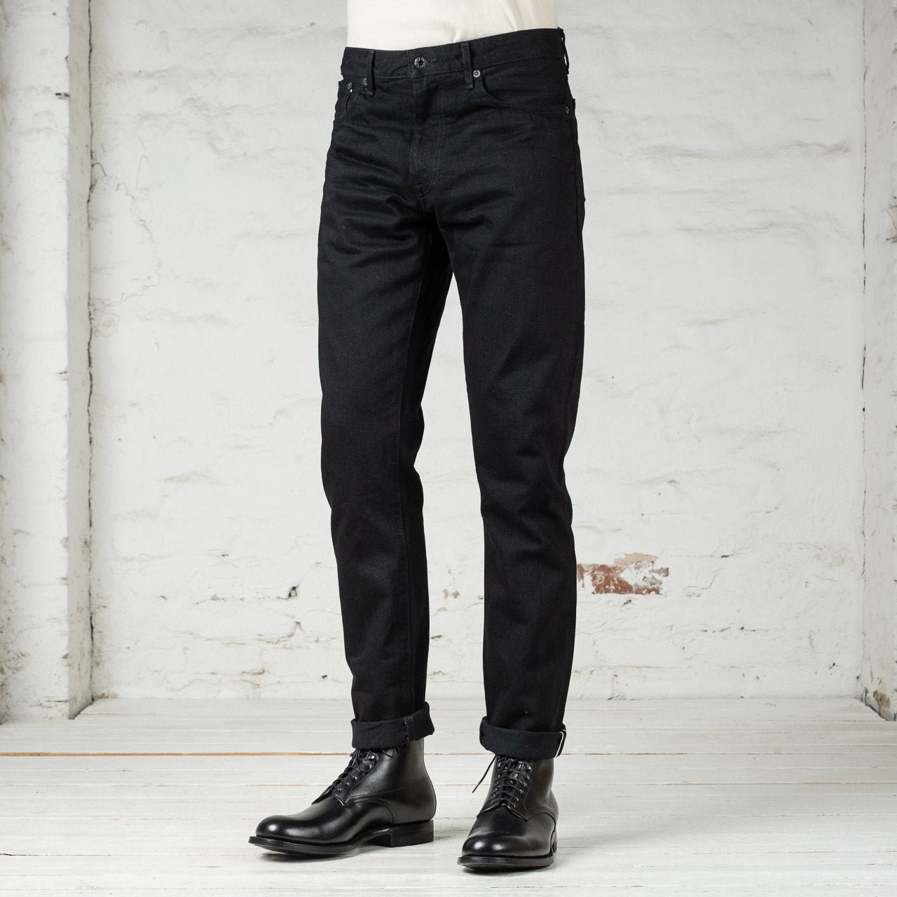 J314 14oz Black Jeans Straight