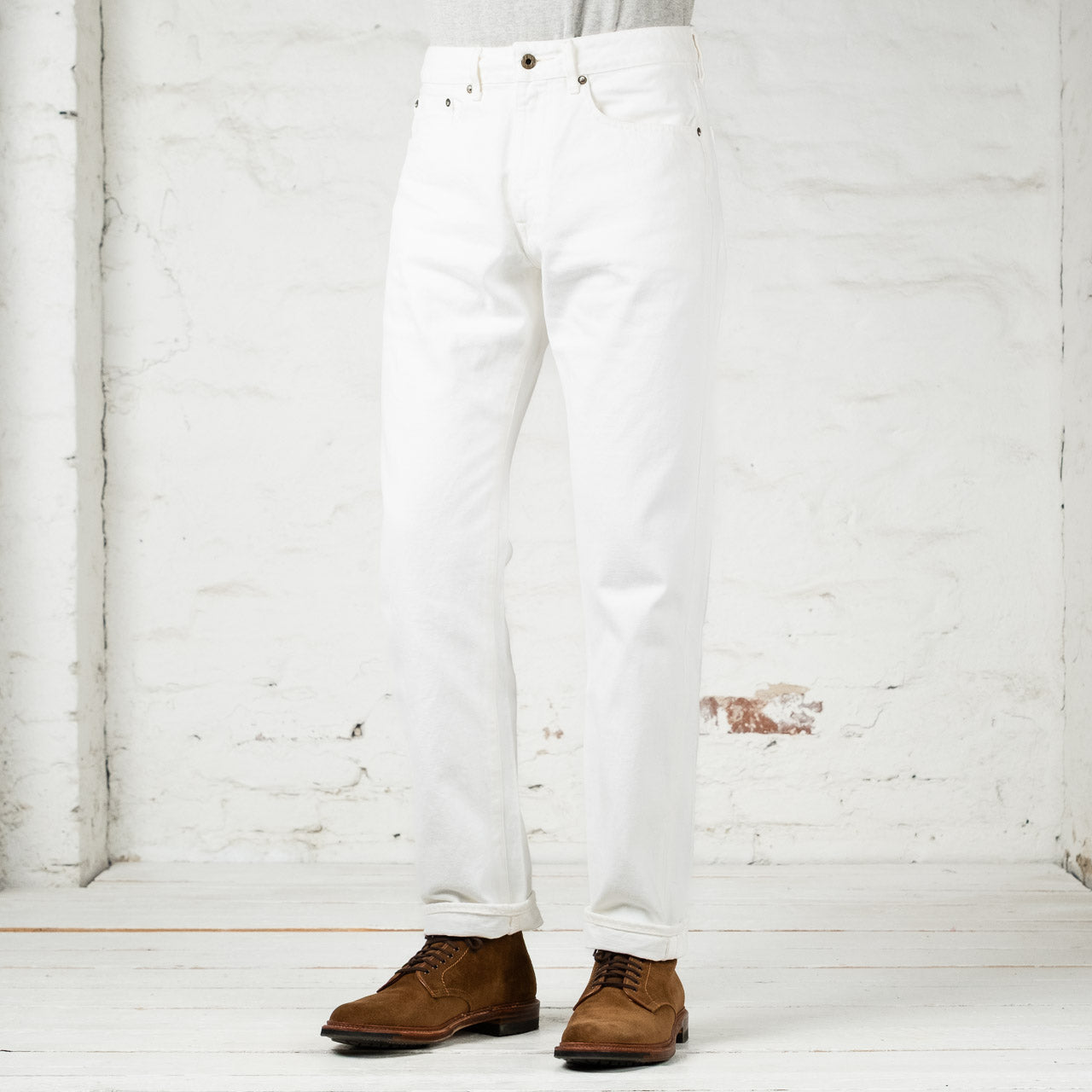 J470 14oz White Jeans Straight