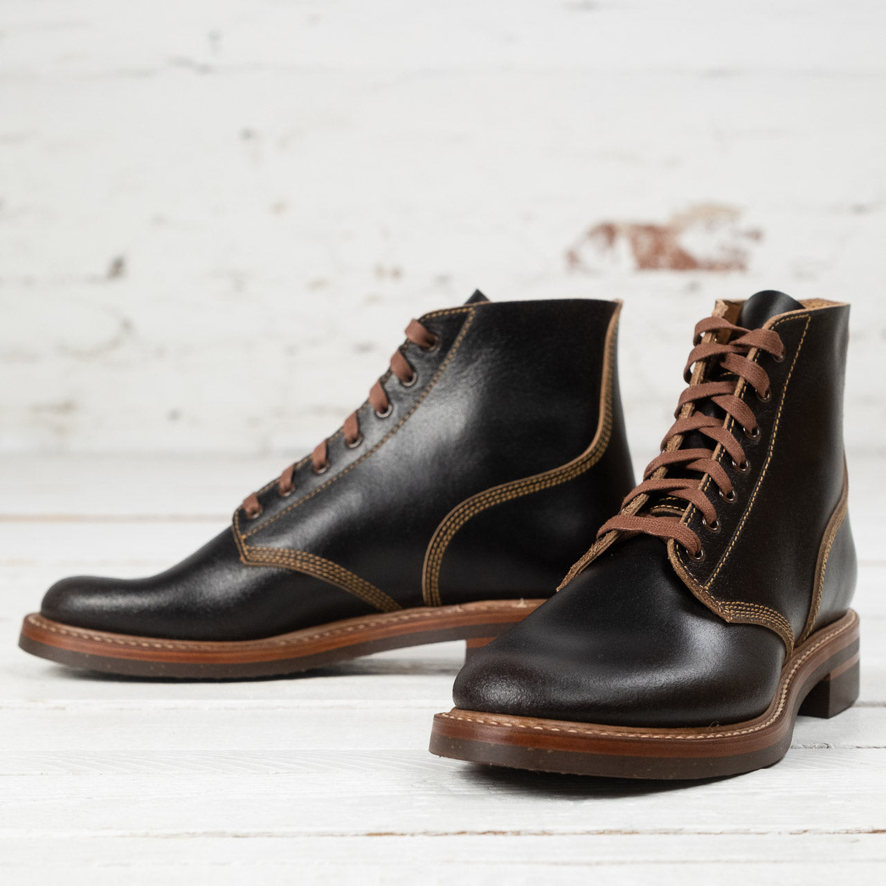 M-43 Service Boot Horween Waxed Flesh Dark Brown