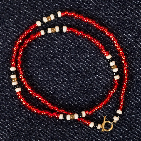 Traditional Beads Necklace 5mm Rot