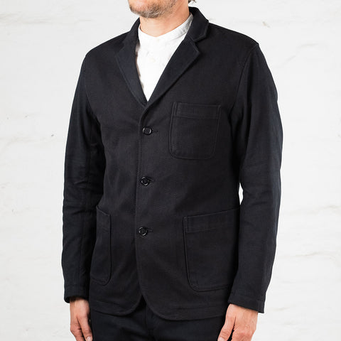 Reactive Dyeing Sashiko Jacket Schwarz