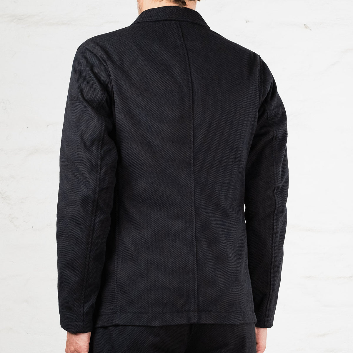 Reactive Dyeing Sashiko Jacket Schwarz