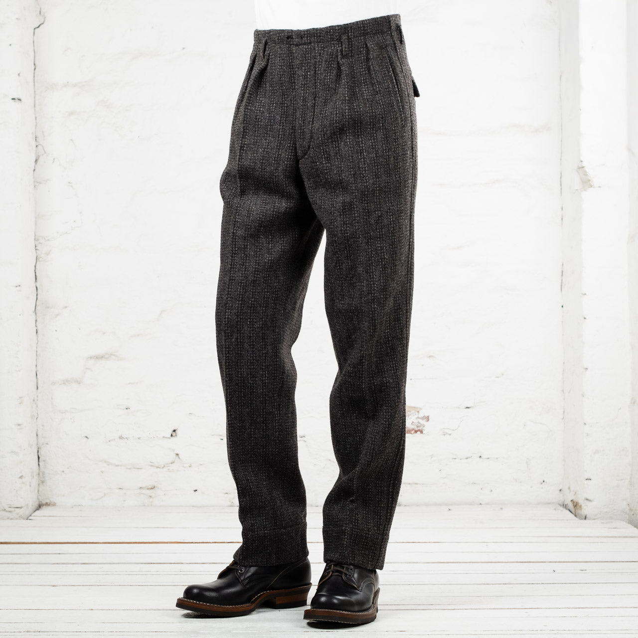 English Trousers Lovat Honeycomb Tweed Graphite