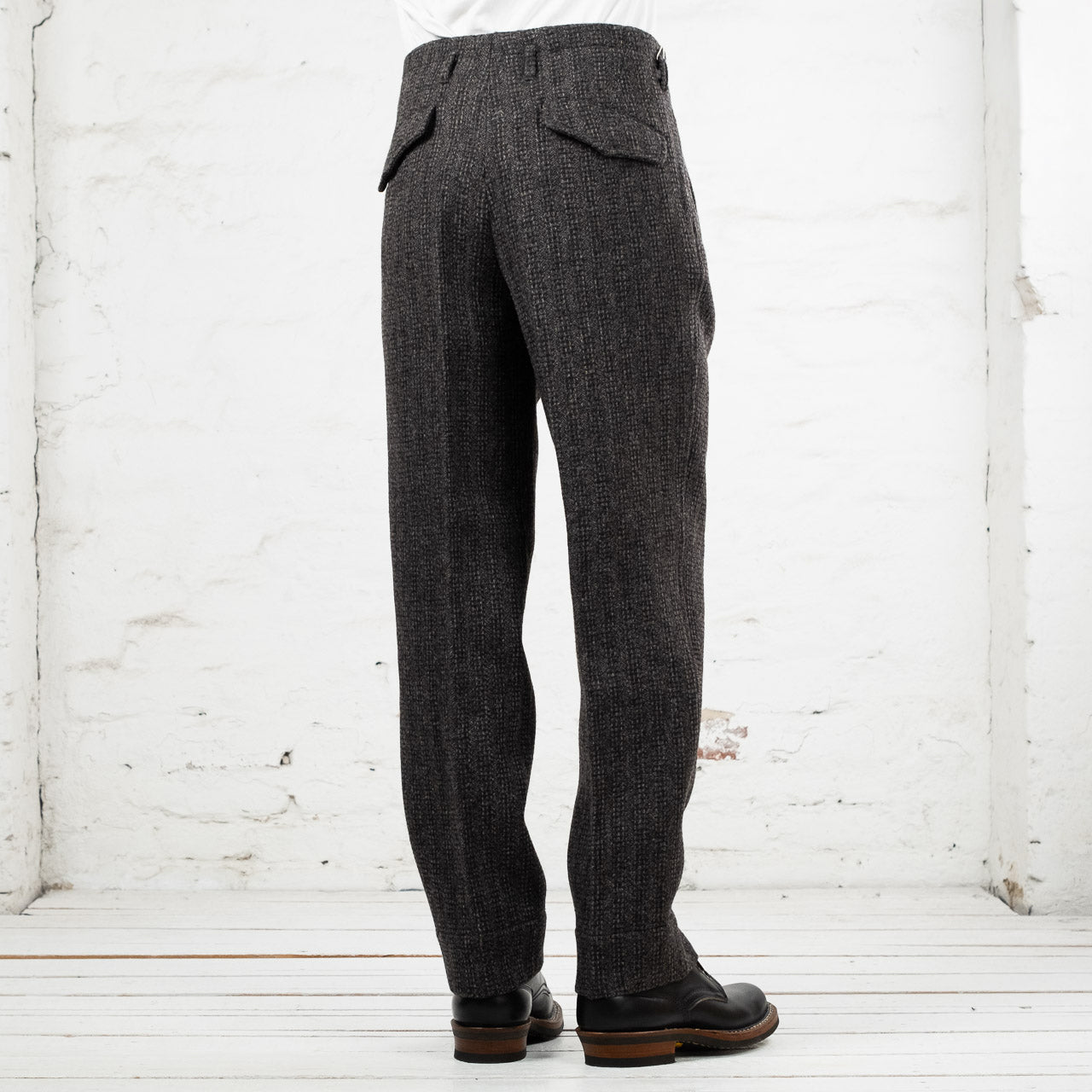 English Trousers Lovat Honeycomb Tweed Graphite