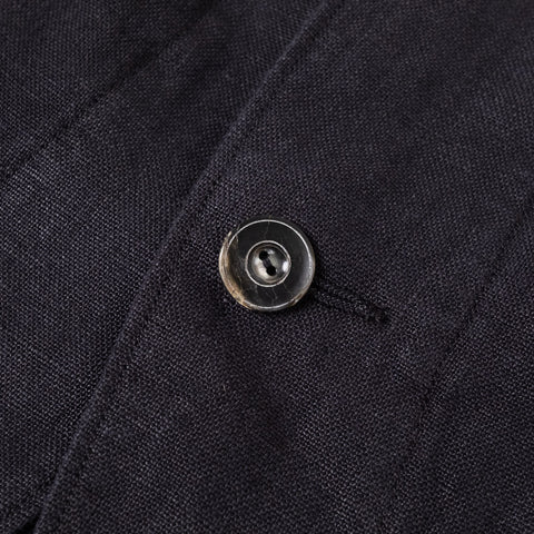 Peak Lapel Lounge Jacket Linen Black