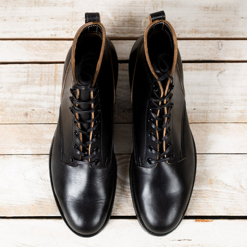 Griffin Plain Toe Boots Black Horsebutt