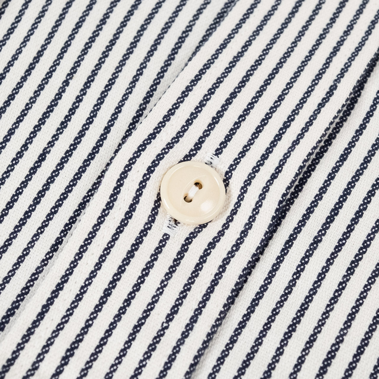 Hickory Stripe Work Shirt Off White