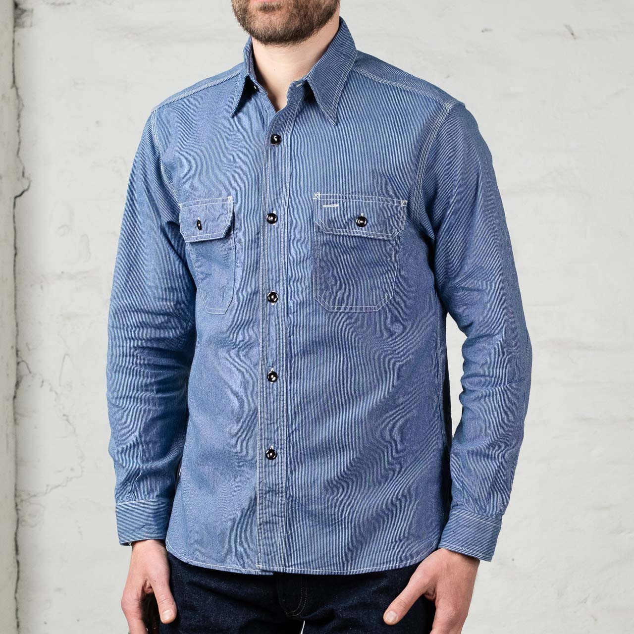 Jean Cord Work Shirt Navy