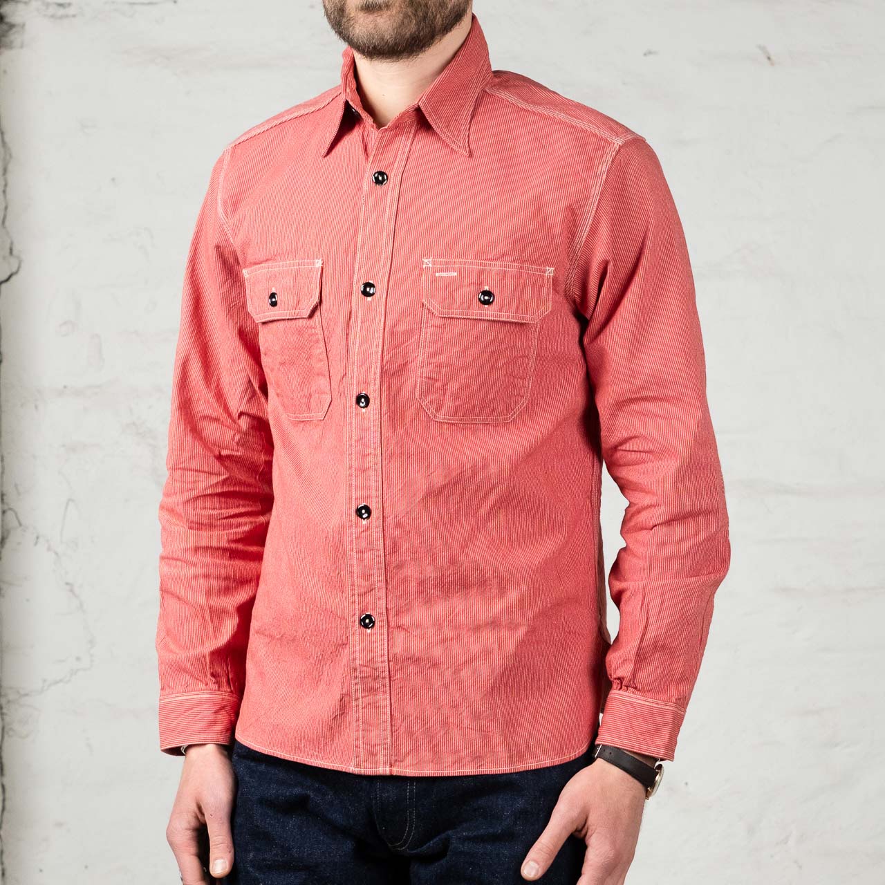 Jean Cord Work Shirt Red