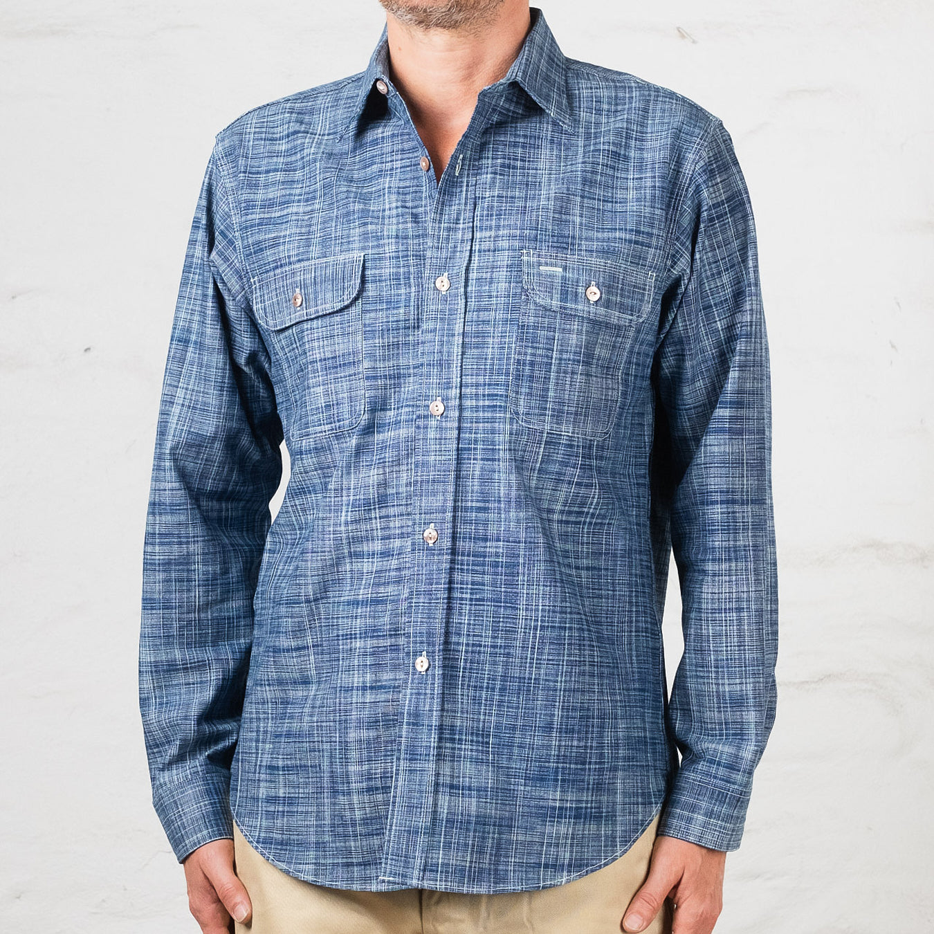 SC29264 Indigo Kasuri Work Shirt 6,9oz