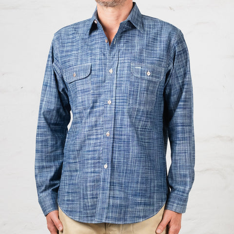 6,9 oz. Indigo Kasuri Work Shirt