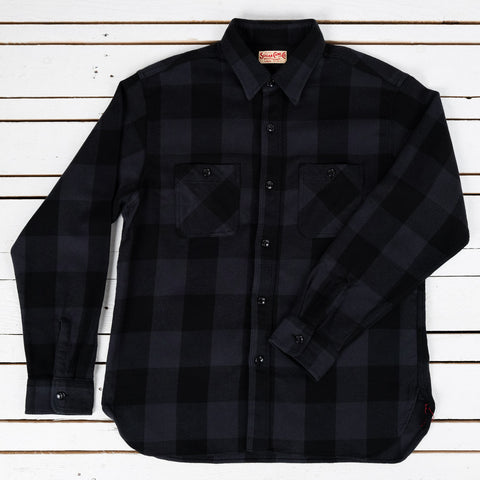 Twill Check Work Shirt Schwarz