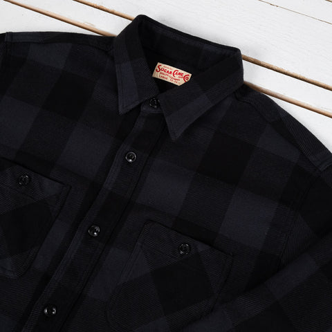 Twill Check Work Shirt Schwarz