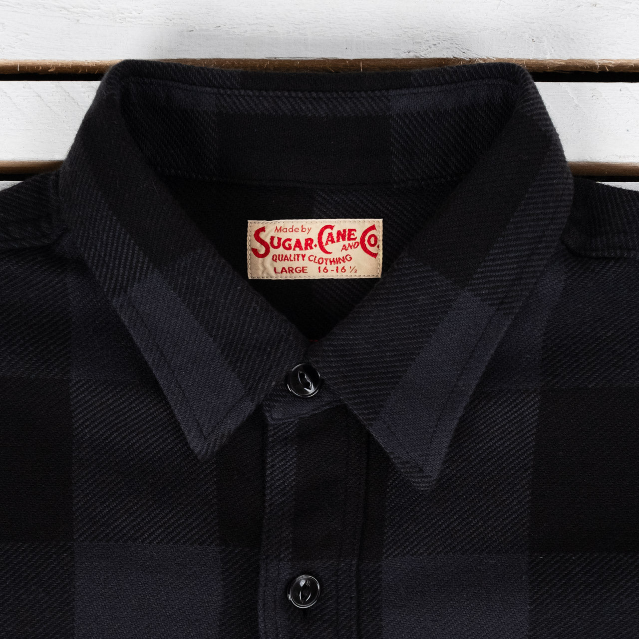 Twill Check Work Shirt Black