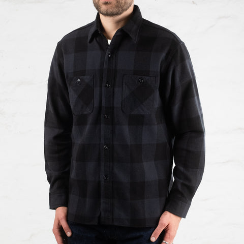 Twill Check Work Shirt Schwarz