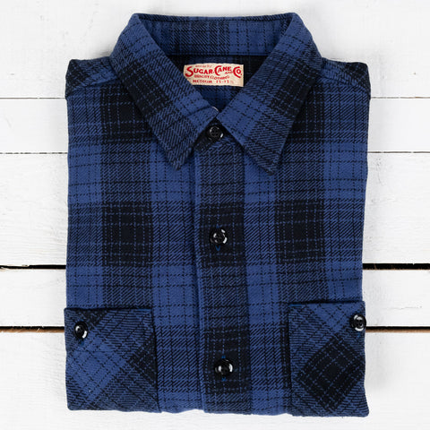 Twill Check Work Shirt Navy