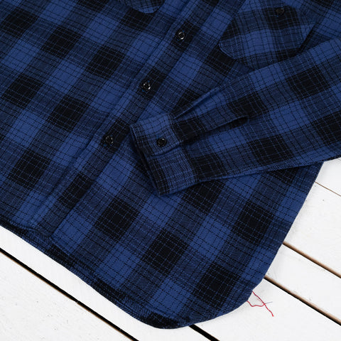 Twill Check Work Shirt Navy