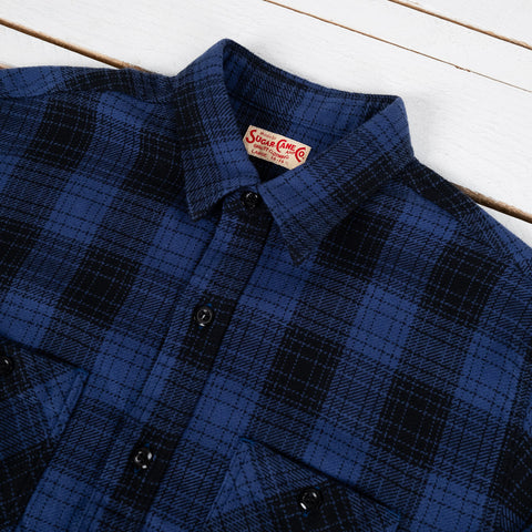 Twill Check Work Shirt Navy