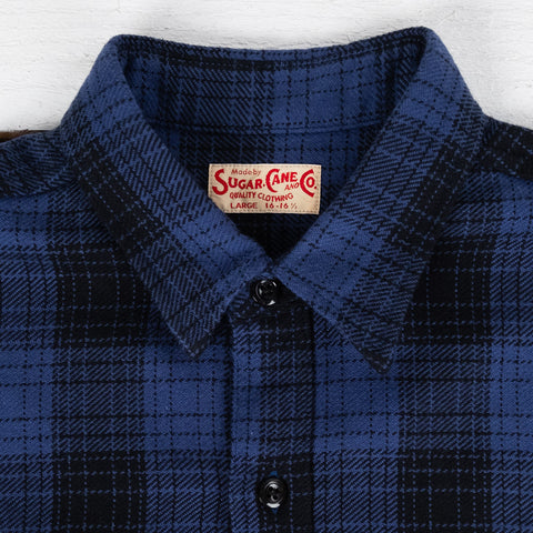 Twill Check Work Shirt Navy