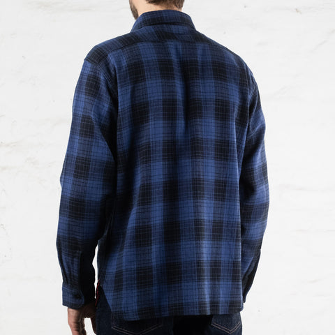 Twill Check Work Shirt Navy