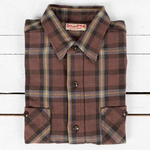 Twill Check Work Shirt Braun