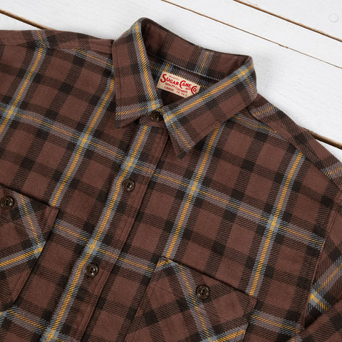 Twill Check Work Shirt Braun