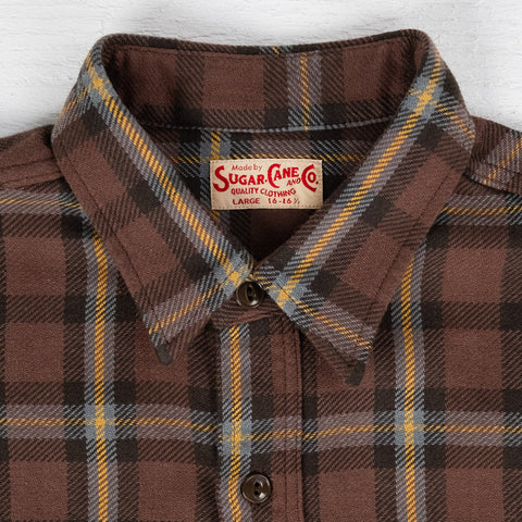 Twill Check Work Shirt Braun