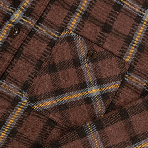 Twill Check Work Shirt Braun